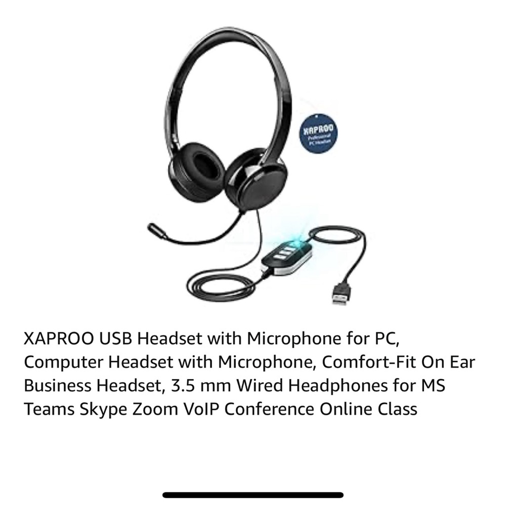 XAPROO USB Headset with Microphone for PC, Computer Headset